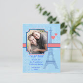 Eiffel Tower bewaart de uitnodiging van de Datum v (Staand voorkant)