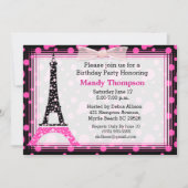 Eiffel Tower Birthday Party Invitation Kaart (Voorkant)
