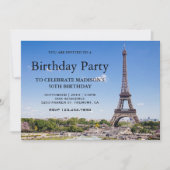 Eiffel Tower Birthday Party Kaart (Voorkant)