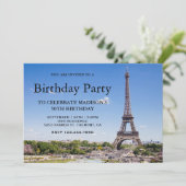 Eiffel Tower Birthday Party Kaart (Staand voorkant)