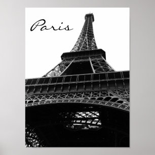 Eiffel Tower Black en White 2 Poster