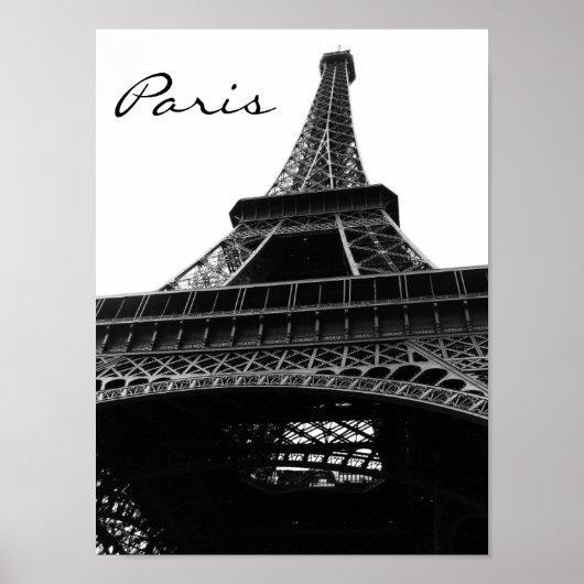 Eiffel Tower Black en White 2 Poster (Voorkant)