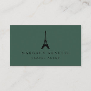 Eiffel Tower Black Logo Green Visitekaartje