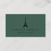 Eiffel Tower Black Logo Green Visitekaartje (Voorkant)