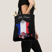 *~* Eiffel Tower Black Outline White Paris Tote Bag (Dichtbij)