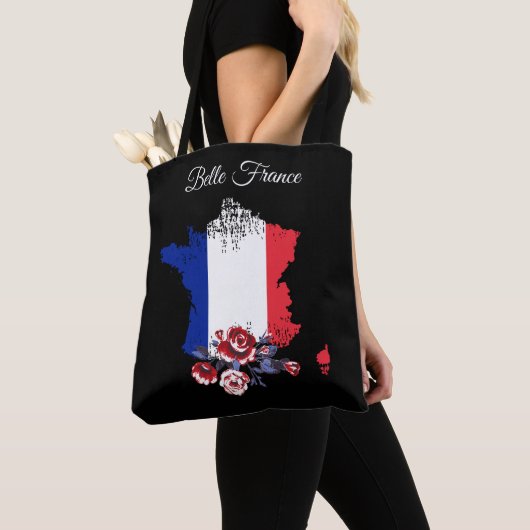 *~* Eiffel Tower Black Outline White Paris Tote Bag (Dichtbij)