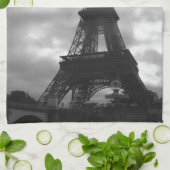 Eiffel Tower Black toon Theedoek (Gevouwen)