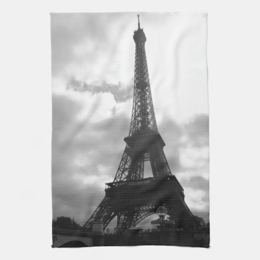 Eiffel Tower Black toon Theedoek (Verticaal)
