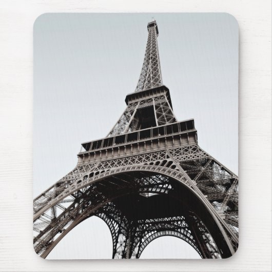 Eiffel Tower Black-White Mousepad Muismat (Voorkant)