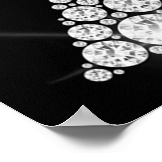 Eiffel Tower Black White Swarovski Crystals Paris Poster (Hoek)