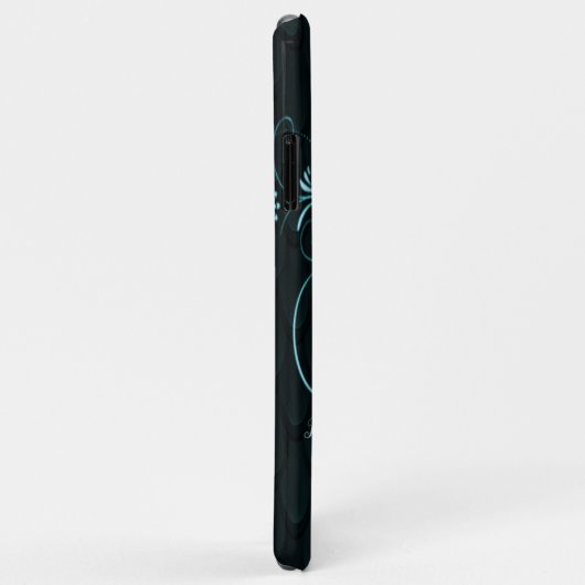 Eiffel Tower Blauwgroen Floral Swirls Case-Mate iPhone Case (Achterkant/rechts)