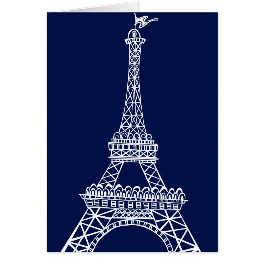 Eiffel Tower Blue en White Sjabloon (Voorkant)