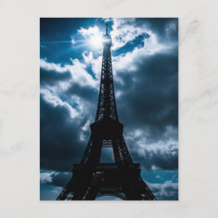 Eiffel Tower Blue Night Briefkaart