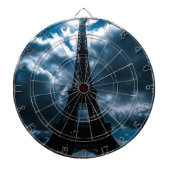 Eiffel Tower Blue Night Dartbord (Voorkant)