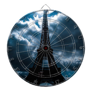 Eiffel Tower Blue Night Dartbord