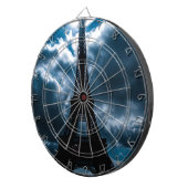 Eiffel Tower Blue Night Dartbord (Voorkant Rechts)