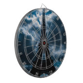 Eiffel Tower Blue Night Dartbord (Voorkant Links)