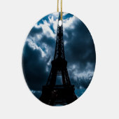 Eiffel Tower Blue Night Keramisch Ornament (Rechts)