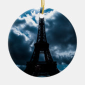 Eiffel Tower Blue Night Keramisch Ornament (Voorkant)