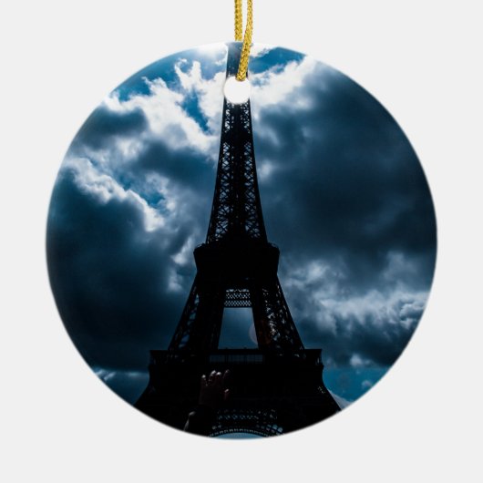 Eiffel Tower Blue Night Keramisch Ornament (Voorkant)