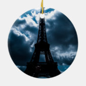 Eiffel Tower Blue Night Keramisch Ornament (Achterkant)