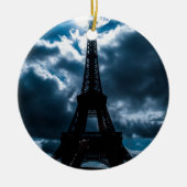 Eiffel Tower Blue Night Keramisch Ornament (Voorkant)