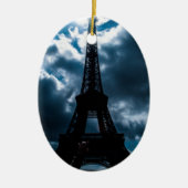 Eiffel Tower Blue Night Keramisch Ornament (Voorkant)