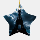 Eiffel Tower Blue Night Keramisch Ornament (Voorkant)