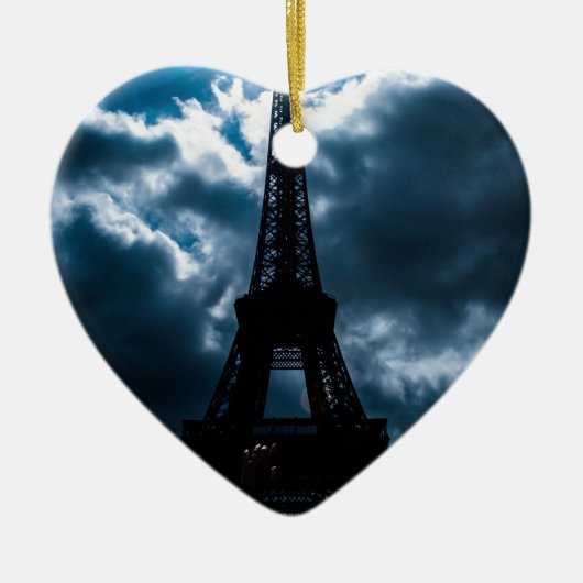 Eiffel Tower Blue Night Keramisch Ornament (Voorkant)