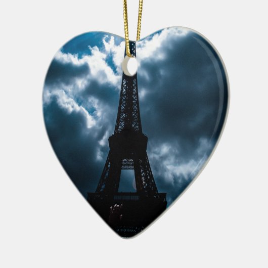 Eiffel Tower Blue Night Keramisch Ornament (Links)