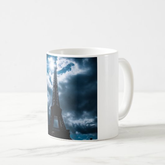 Eiffel Tower Blue Night Koffiemok (Voorkant rechts)