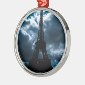 Eiffel Tower Blue Night Metalen Ornament (Links)