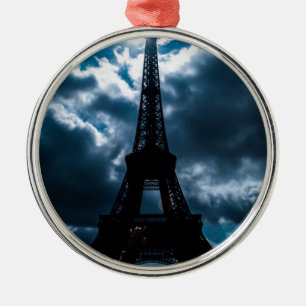 Eiffel Tower Blue Night Metalen Ornament