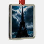 Eiffel Tower Blue Night Metalen Ornament (Rechts)
