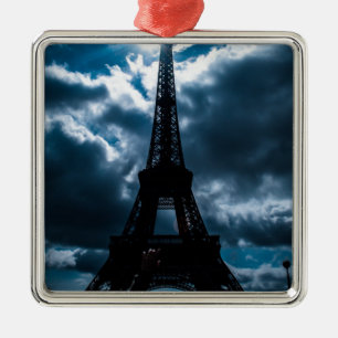 Eiffel Tower Blue Night Metalen Ornament