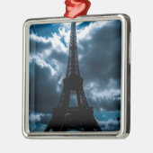 Eiffel Tower Blue Night Metalen Ornament (Links)