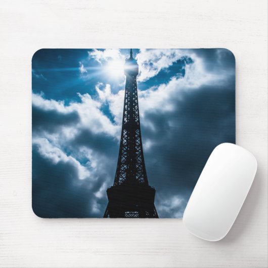 Eiffel Tower Blue Night Muismat (Met muis)