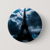 Eiffel Tower Blue Night Ronde Button 5,7 Cm (Voorkant)