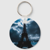 Eiffel Tower Blue Night Sleutelhanger (Voorkant)
