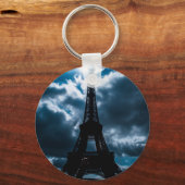 Eiffel Tower Blue Night Sleutelhanger (Voorkant)