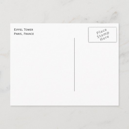 Eiffel Tower, Blue Sky, Parijs, Frankrijk Briefkaart (Achterkant)
