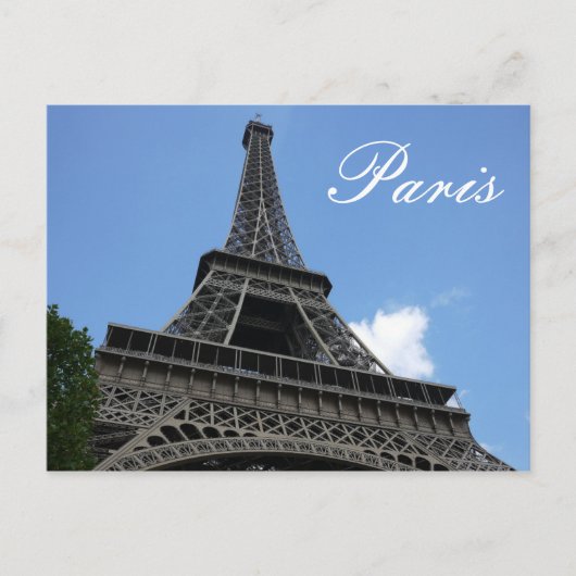 Eiffel Tower, Blue Sky, Parijs, Frankrijk Briefkaart (Voorkant)