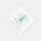 Eiffel Tower Bonjour Baby shower Paper Napkins Servet (Hoek)