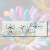 Eiffel Tower & Bow Mini Business Card Mini Visitekaartje