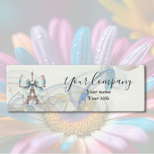 Eiffel Tower & Bow Mini Business Card Mini Visitekaartje