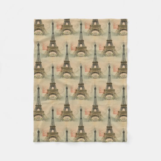 Eiffel Tower Briefkaart Fleece Blanket Deken (Voorkant)