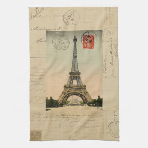Eiffel Tower Briefkaart Kitchen Towel Theedoek