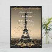 Eiffel Tower bruiloft Kaart (Staand voorkant)