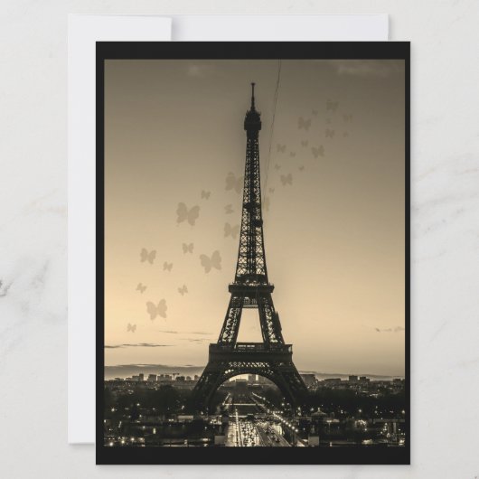 Eiffel Tower bruiloft Kaart (Achterkant)