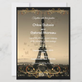 Eiffel Tower bruiloft Kaart (Voorkant)